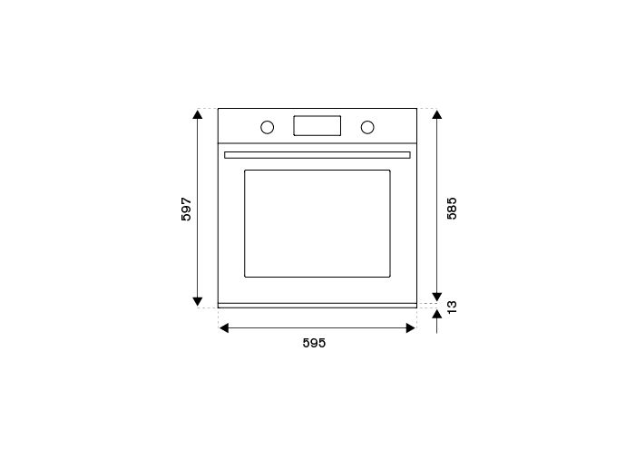 60cm Electric Built-in Oven LCD display, steam assist